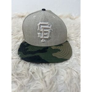 New Era San Francisco Giants Green Camouflage Fitted Hat Size 7 1/4 Baseball
